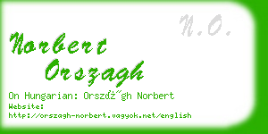 norbert orszagh business card